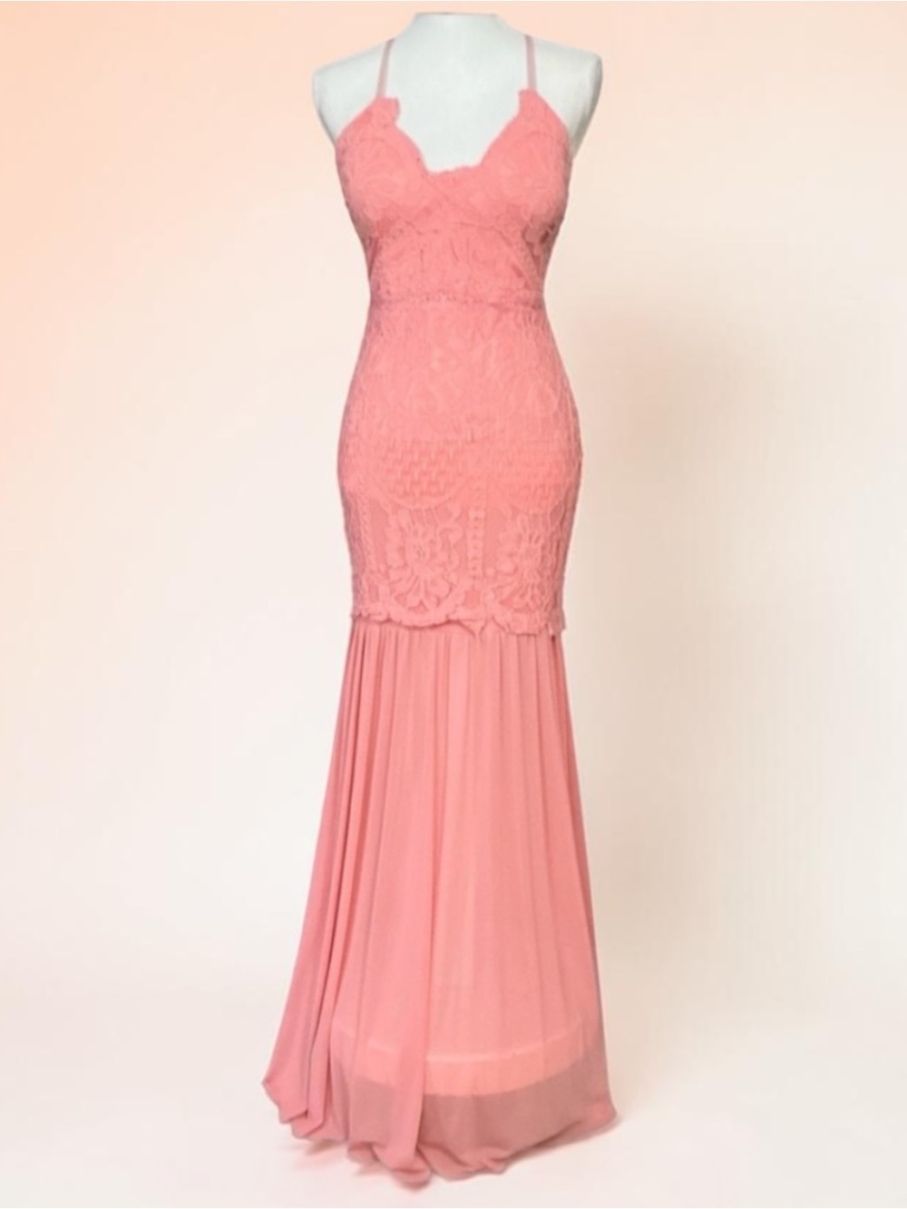 Y2K Vintage Mermaid Fashion Nova Coral Maxi Dress